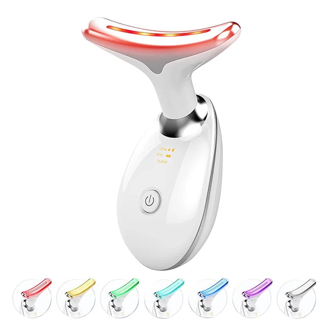 Microcurrent Face Neck Lifting Massager LED Photon Therapy Skin Tighten Massage Reduce Double Chin anti Wrinkle Beauty Device